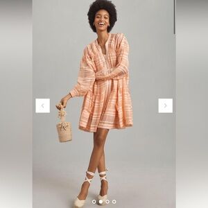 Anthropologie Peach Striped Dress